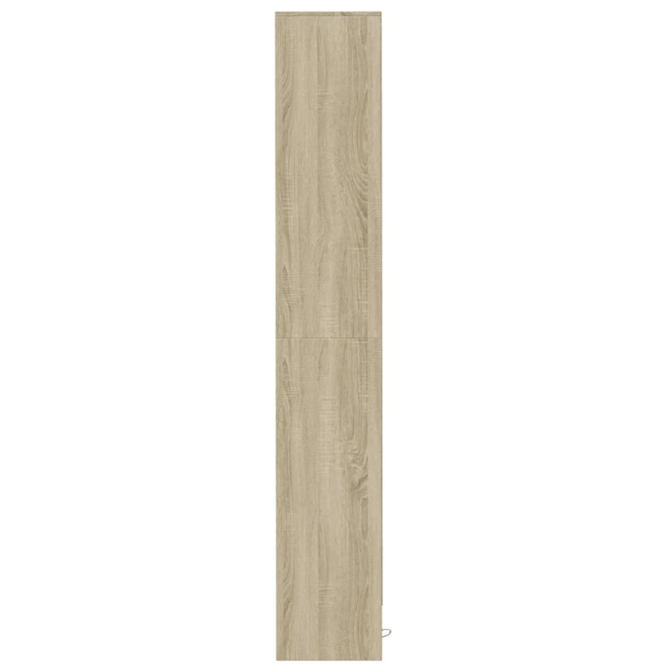 Aparador con LED madera ingeniería roble Sonoma 36x32,5x200