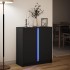 Aparador con luces LED madera de ingeniería negro 77x34x85