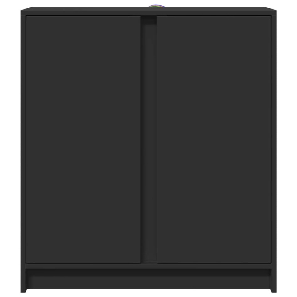 Aparador con luces LED madera de ingeniería negro 77x34x85