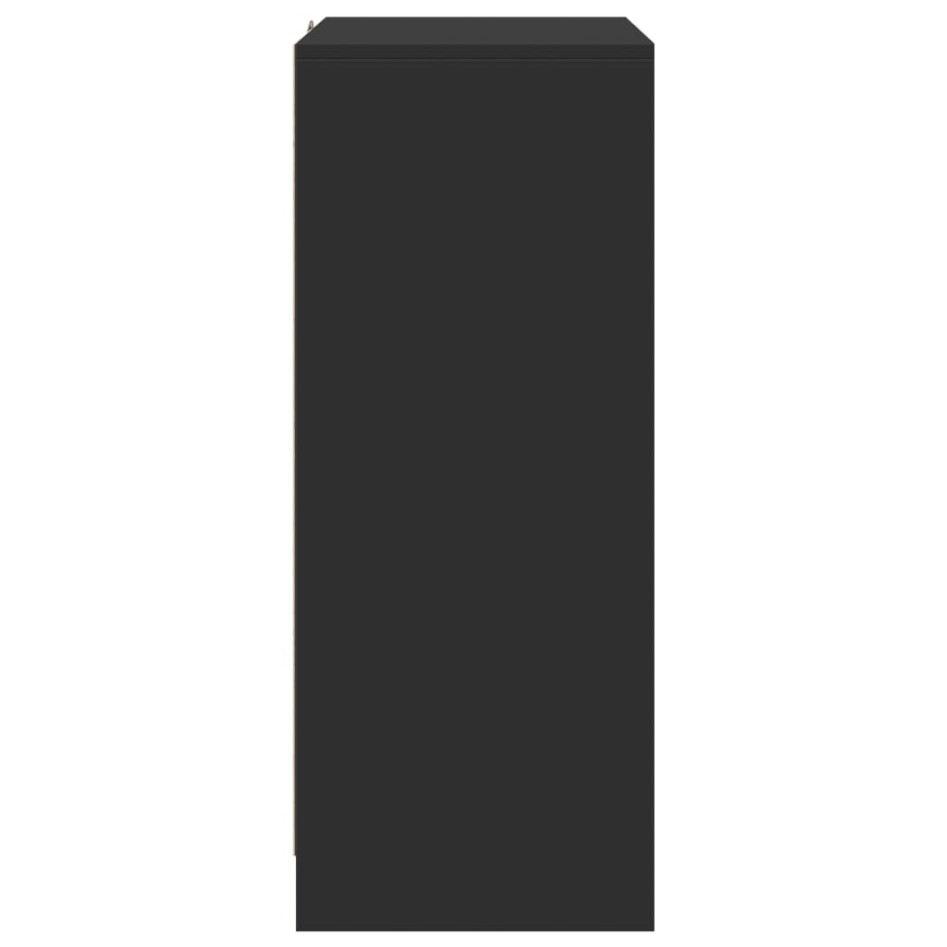 Aparador con luces LED madera de ingeniería negro 77x34x85