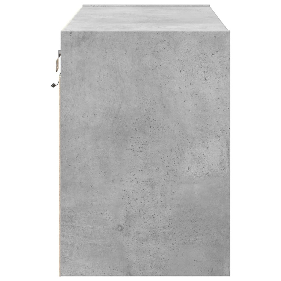 Mueble de TV de pared con luces LED gris hormigón 80x31x45