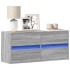 Mueble de TV de pared con luces LED gris Sonoma 100x31x45