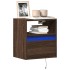 Mueble de TV de pared con luces LED marrón roble 41x31x45