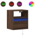 Mueble de TV de pared con luces LED marrón roble 41x31x45
