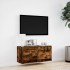 Mueble de TV de pared con luces LED roble ahumado 80x31x35
