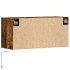 Mueble de TV de pared con luces LED roble ahumado 80x31x35