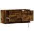 Mueble de TV de pared con luces LED roble ahumado 80x31x35