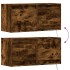 Mueble de TV de pared con luces LED roble ahumado 80x31x35