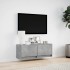 Mueble de TV de pared con luces LED gris hormigón 100x31x35