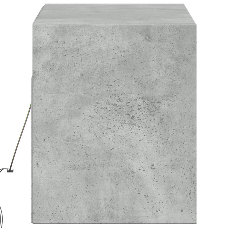 Mueble de TV de pared con luces LED gris hormigón 100x31x35