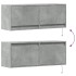 Mueble de TV de pared con luces LED gris hormigón 100x31x35