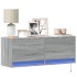 Mueble de TV de pared con luces LED gris Sonoma 100x31x35