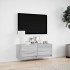 Mueble de TV de pared con luces LED gris Sonoma 100x31x35