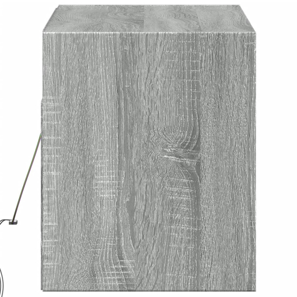 Mueble de TV de pared con luces LED gris Sonoma 100x31x35