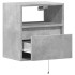 Mesitas de noche de pared con luces LED 2 uds gris