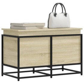Caja de almacenaje con tapa madera roble Sonoma 80x40x51,5