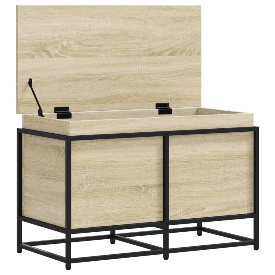 Caja de almacenaje con tapa madera roble Sonoma 80x40x51,5