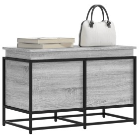 Caja de almacenaje con tapa madera gris Sonoma 80x40x51,5
