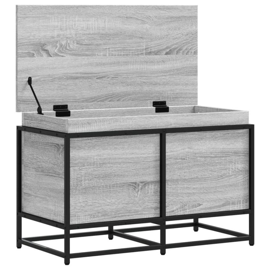 Caja de almacenaje con tapa madera gris Sonoma 80x40x51,5