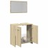 Set de muebles de baño 2 pzas madera contrachapada roble