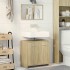 Set de muebles de baño 2 pzas madera contrachapada roble