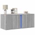 Mueble de TV de pared con luces LED gris Sonoma 80x31x35