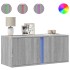 Mueble de TV de pared con luces LED gris Sonoma 80x31x35