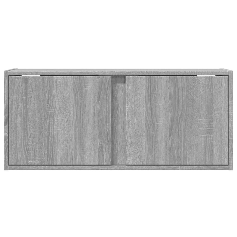 Mueble de TV de pared con luces LED gris Sonoma 80x31x35