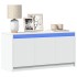 Mueble de TV con LED madera de ingeniería blanco 100x34x50