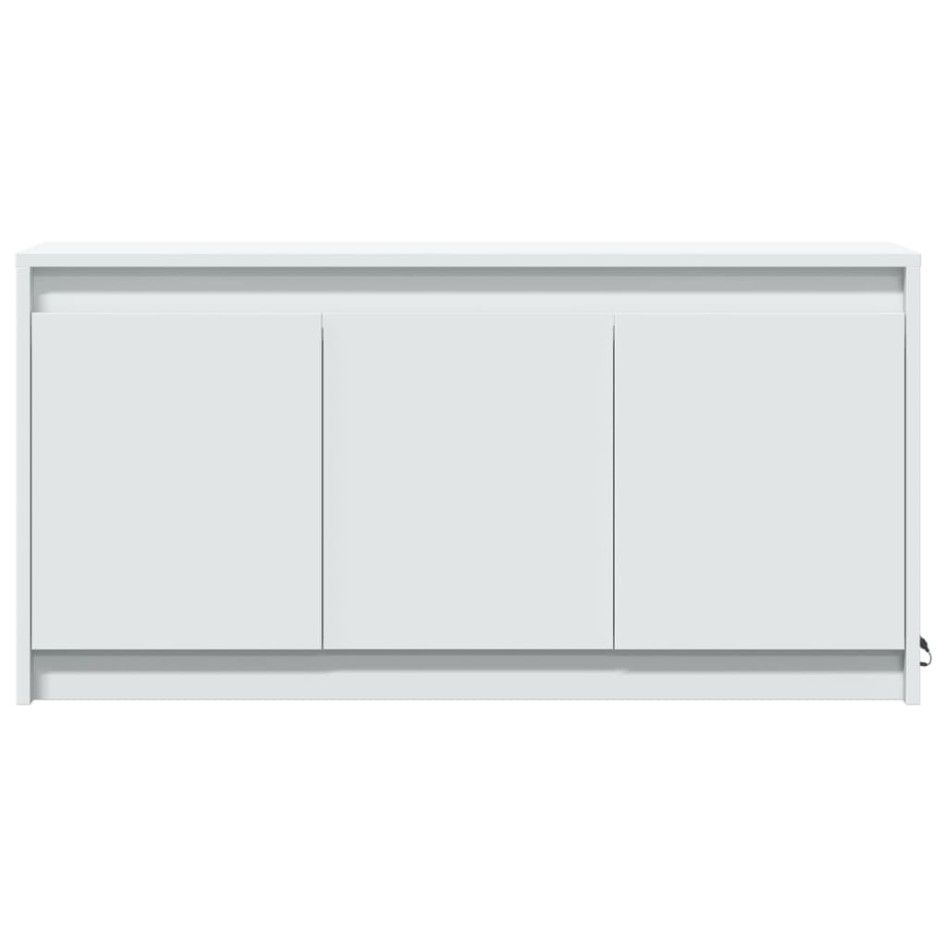 Mueble de TV con LED madera de ingeniería blanco 100x34x50