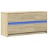 Mueble de TV LED madera de ingeniería roble Sonoma 100x34x50