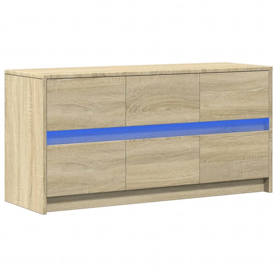 Mueble de TV LED madera de ingeniería roble Sonoma 100x34x50