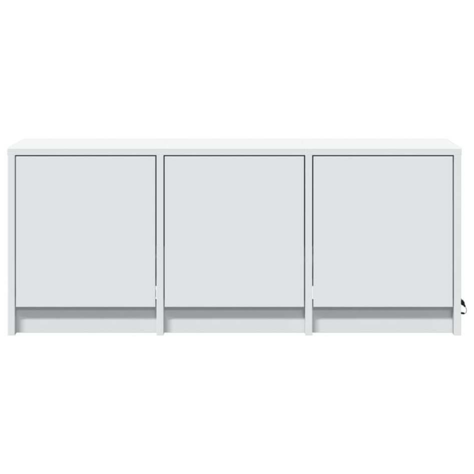 Mueble de TV con LED madera de ingeniería blanco 97x34x40