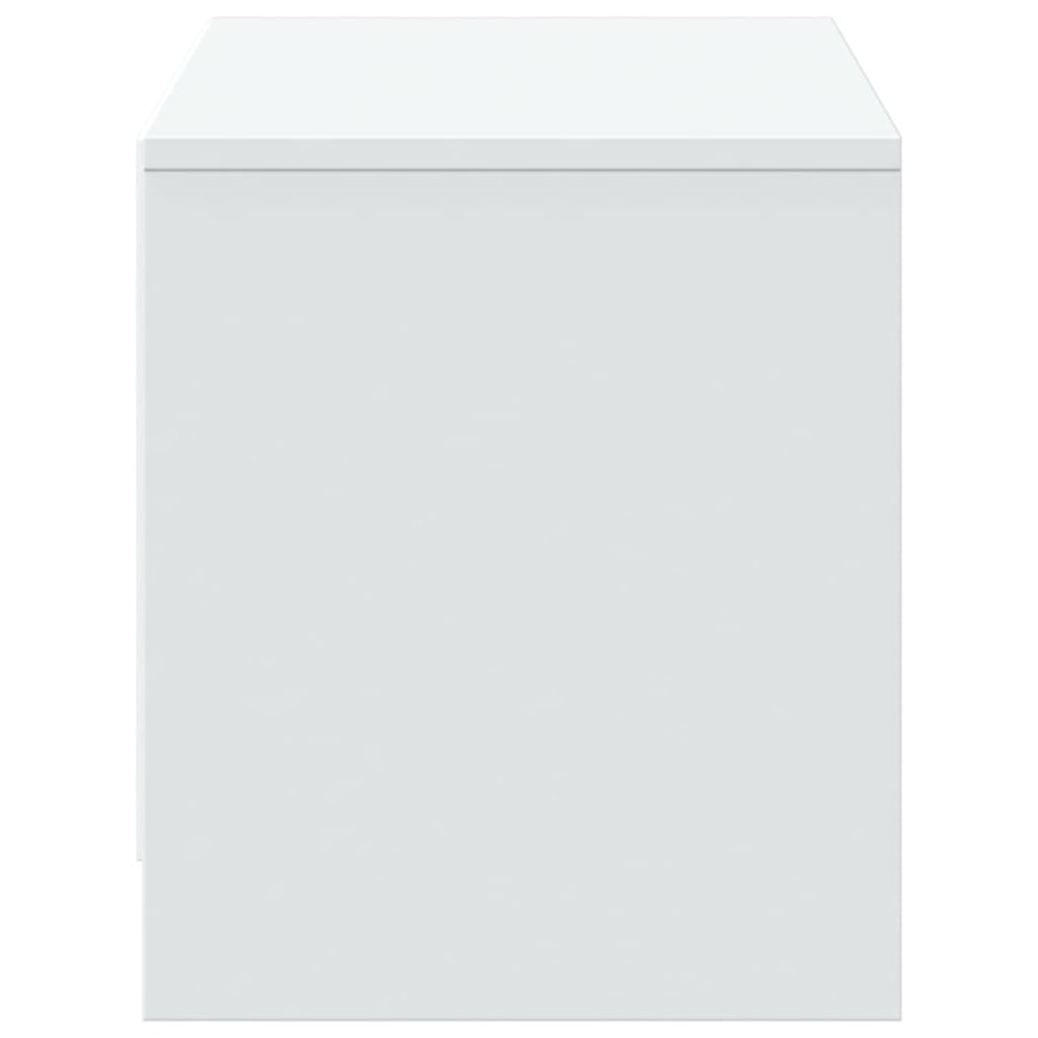 Mueble de TV con LED madera de ingeniería blanco 97x34x40