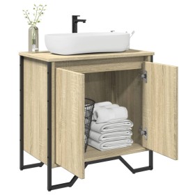 Armario lavabo baño madera ingeniería roble Sonoma 60x35x60