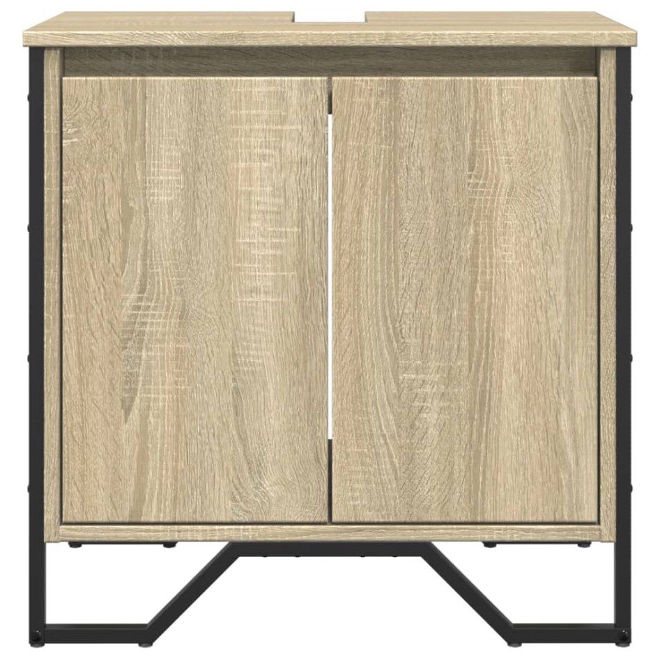 Armario lavabo baño madera ingeniería roble Sonoma 60x35x60