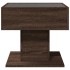 Mesa de centro y LED madera ingeniería marrón roble 50x50x45