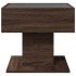 Mesa de centro y LED madera ingeniería marrón roble 50x50x45