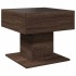 Mesa de centro y LED madera ingeniería marrón roble 50x50x45