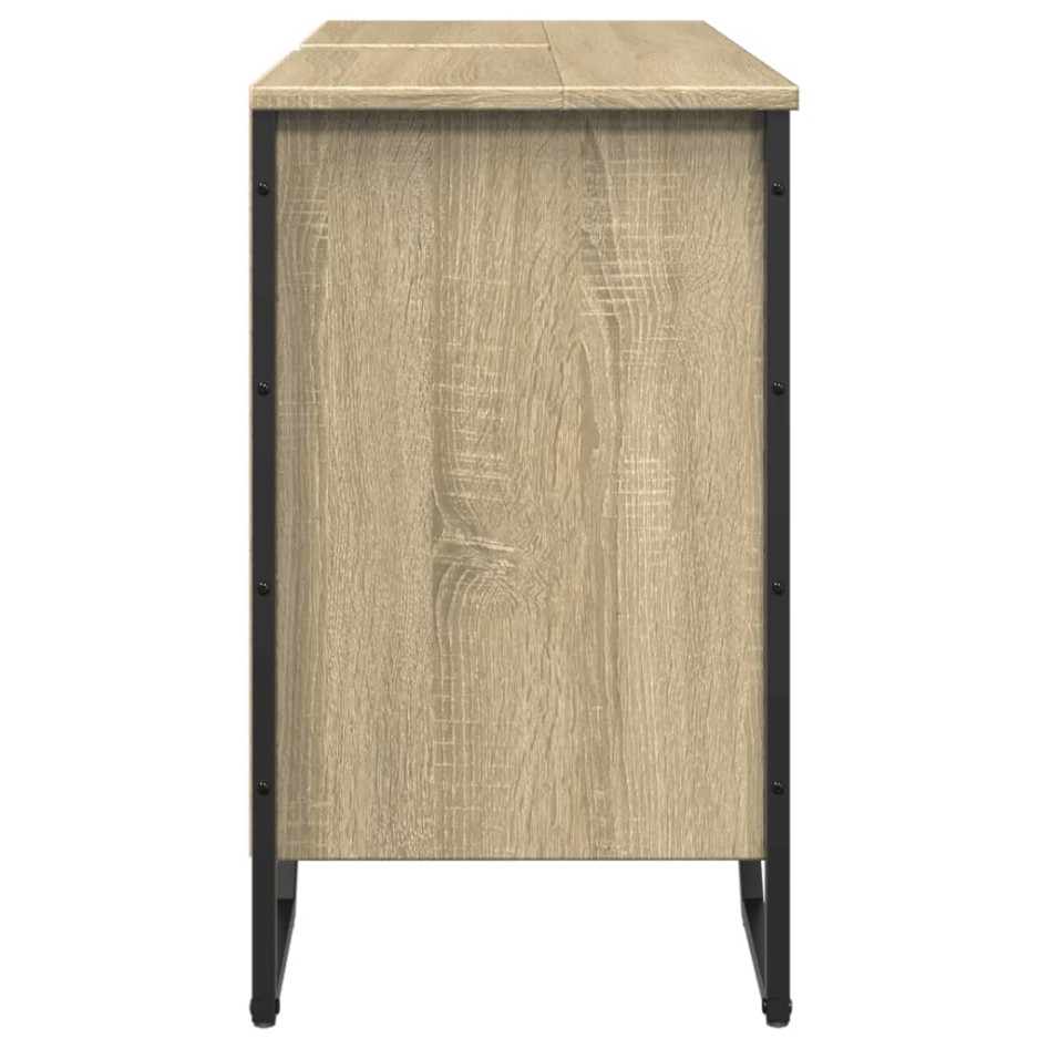 Armario lavabo baño madera ingeniería roble Sonoma 91x35x60
