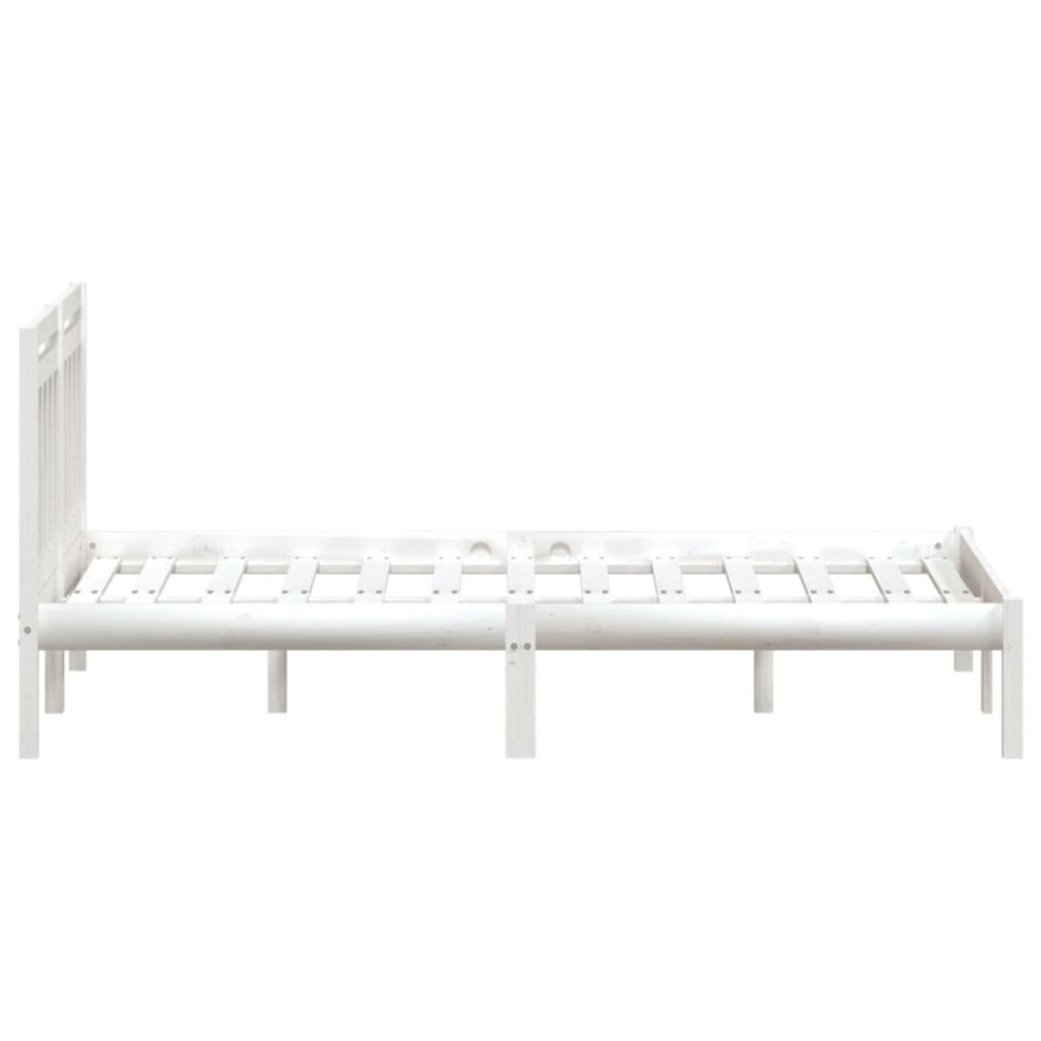 Estructura de cama de madera maciza de pino blanco 140x190