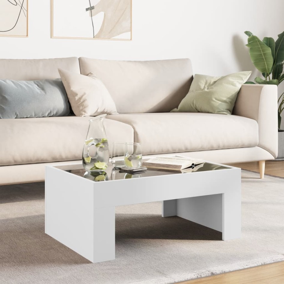 Mesa de centro con Infinity LED blanco 70x50x30