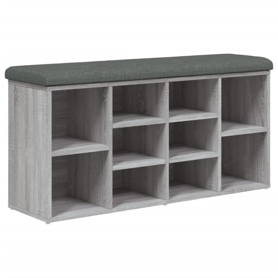 Banco zapatero madera de ingeniería gris Sonoma 102x32x50