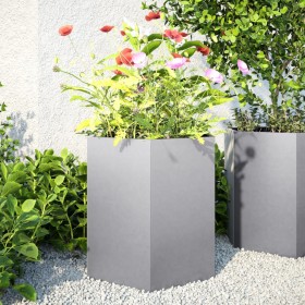 Jardineras hexagonales 2 uds acero inoxidable 46x40x45