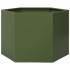 Jardinera hexagonal de acero verde oliva 69x60x45