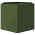 Jardinera hexagonal de acero verde oliva 69x60x45