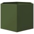 Jardinera hexagonal de acero verde oliva 69x60x45
