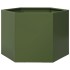 Jardinera hexagonal de acero verde oliva 69x60x45