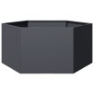 Jardinera hexagonal de acero gris antracita 104x90x45 cm