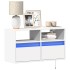 Mueble de TV de pared con luces LED blanco 80x31x45